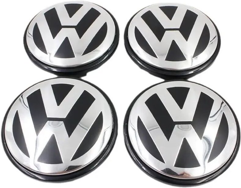 Satz mit 4 originalen Radkappen für Aluminiumfelgen, 56 mm