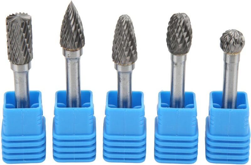 TIKATARER Hartmetallfräser-Set, 5 Stück mm Doppelschnitt-Wolframkarbidfräser (ADEFG).