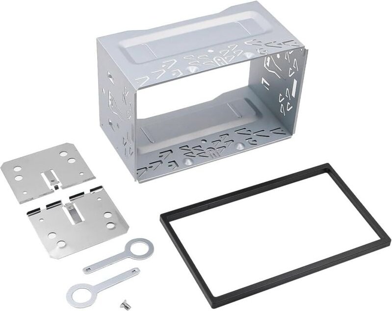 Universelles Doppel-DIN-Autoradiogehäuse, Autoradio aus Metall mit Rahmen für Auto-DVD-Player, GPS, Videoplayer