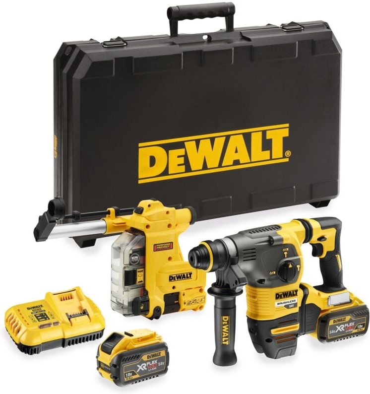 Akku-Kombihammer DCH335X2, SDS-plus, 54V, 2x 162 Wh + Ladegerät + Absaugung - Dewalt