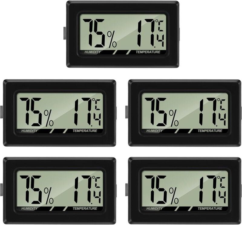 Paryou - Luftfeuchtigkeitsmesser Thermometer Hygrometer Mini Digital Temperatur Zimmerthermometer für Innen Büro Wohnzim...