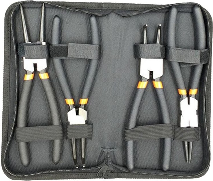 Sicherungsringzangen-Set, Innen- und Außenring-Entferner, Installationswerkzeug, gerade/gebogene Backenspitze, präzise F...