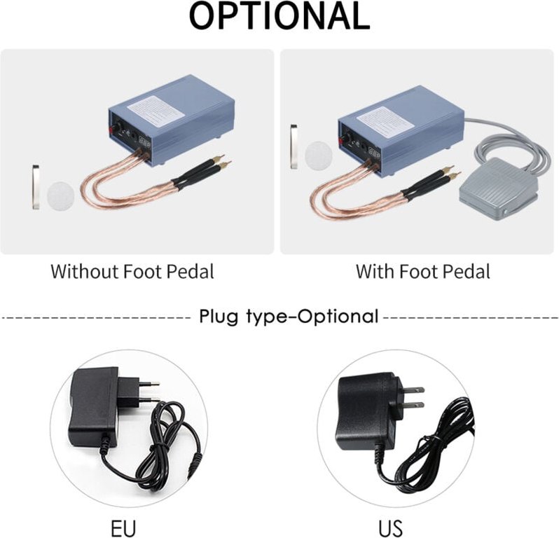 Tragbares Hochleistungs-Punktschweißgerät (5000 W), einstellbarer Strom von 0 bis 800 A, für Lithium-Ionen-Akkus, EU-Ste...