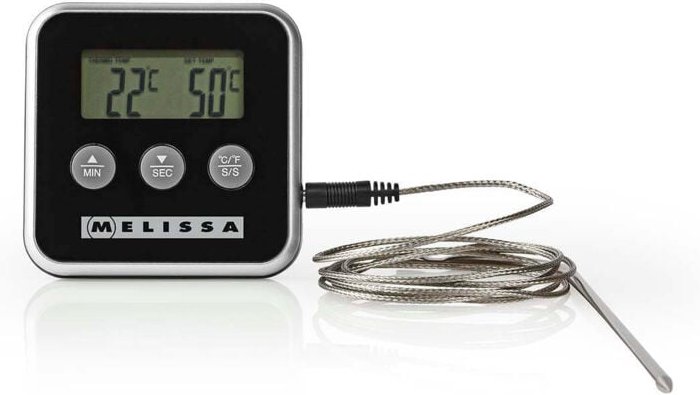 Digitales fleischthermometer mit alarmtimer und lcd display