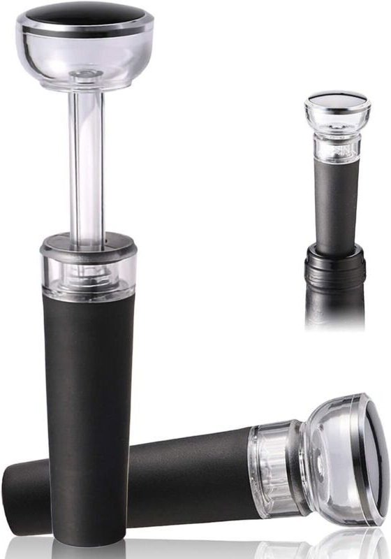 Set mit 2 Weinstoppern, Vakuumpumpe zur Weinkonservierung, wiederverwendbarer, dehnbarer Silikon-Getränkeverschluss, leb...