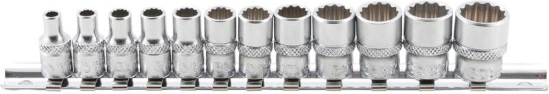 Steckschlüssel-Einsatz-Satz Zwölfkant Antrieb Innenvierkant 6,3 mm (1/4") Zollgrößen 12-tlg.