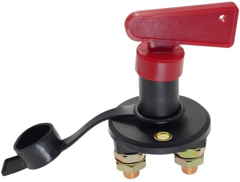 Batterietrennschalter mit 1 Schlüssel, 12 V/24 V Autobatterie-Trennschalter Notstromtrennschalter mit Isolierabdeckungen...