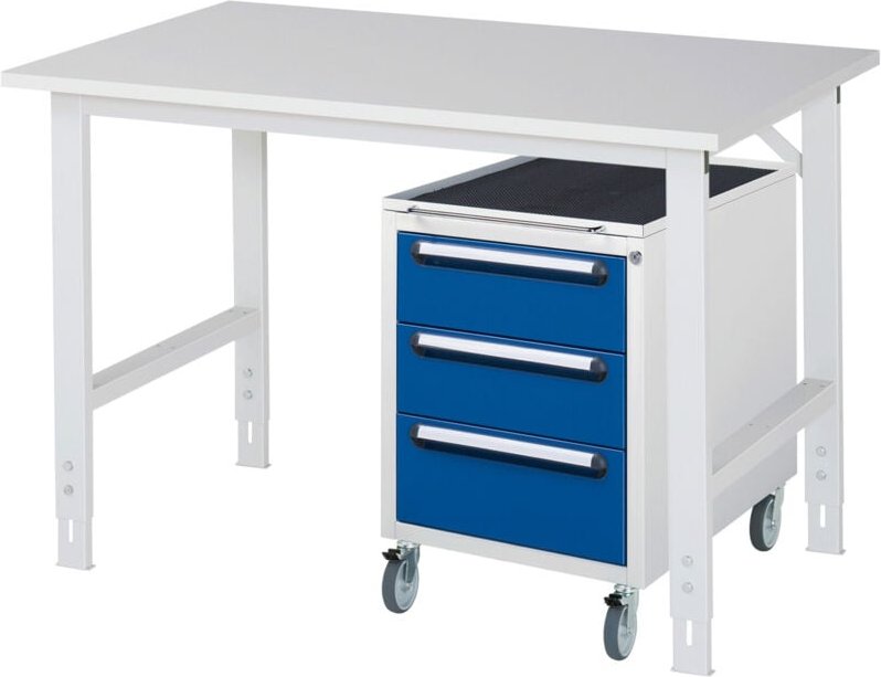 Rau Arbeitstisch Tom höhenverstellbar KM09, B1250xT800xH760-1080mm, M-Platte-22mm