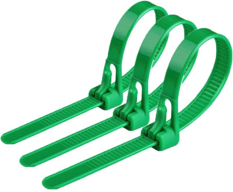 Set langlebiger grüner Kabelbinder 100 Stück 20 x 4,8 cm