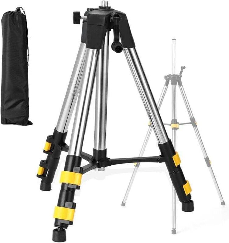 Vtizikl 1.2M Trépied de Niveau Laser, Filetage 5/8", Trépied d'Arpentage Robuste pour Scanner Niveau Laser de Constructi...