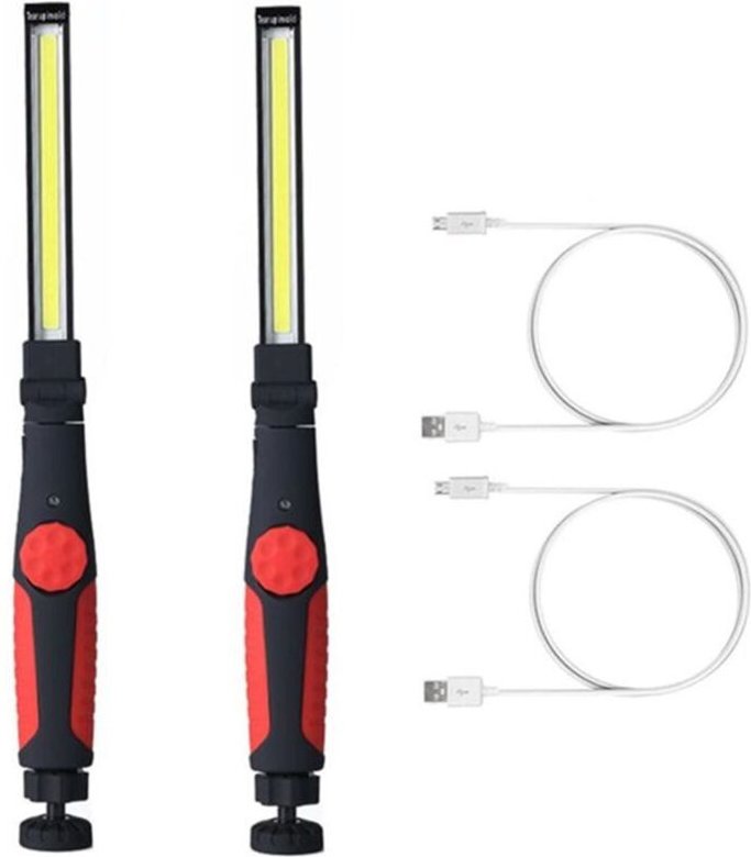 Set aus 2 wiederaufladbaren LED-Arbeitslampen, magnetische Unter-Haube-Arbeitslampe, kabellose COB-Arbeitslampe batterie...