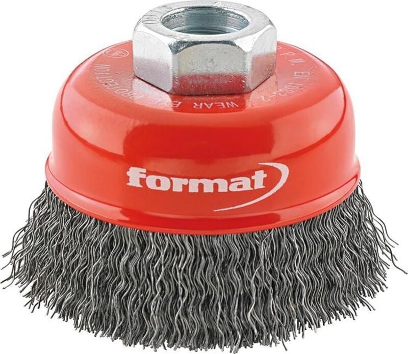 Topfbürste Stahldraht gewellt M14 80mm - Format