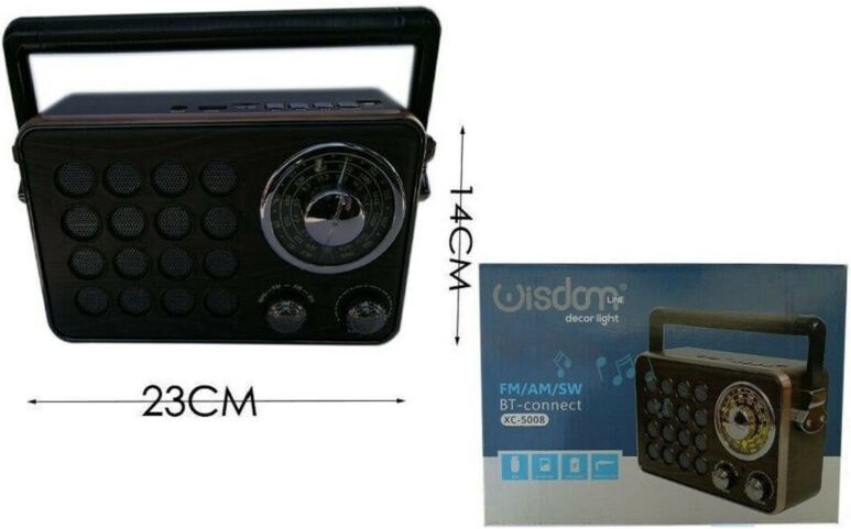 Trade Shop Traesio - Trade Shop - radio fm am sw portatile mit antenna speaker bluetooth microsd usb stereo XC5008 -