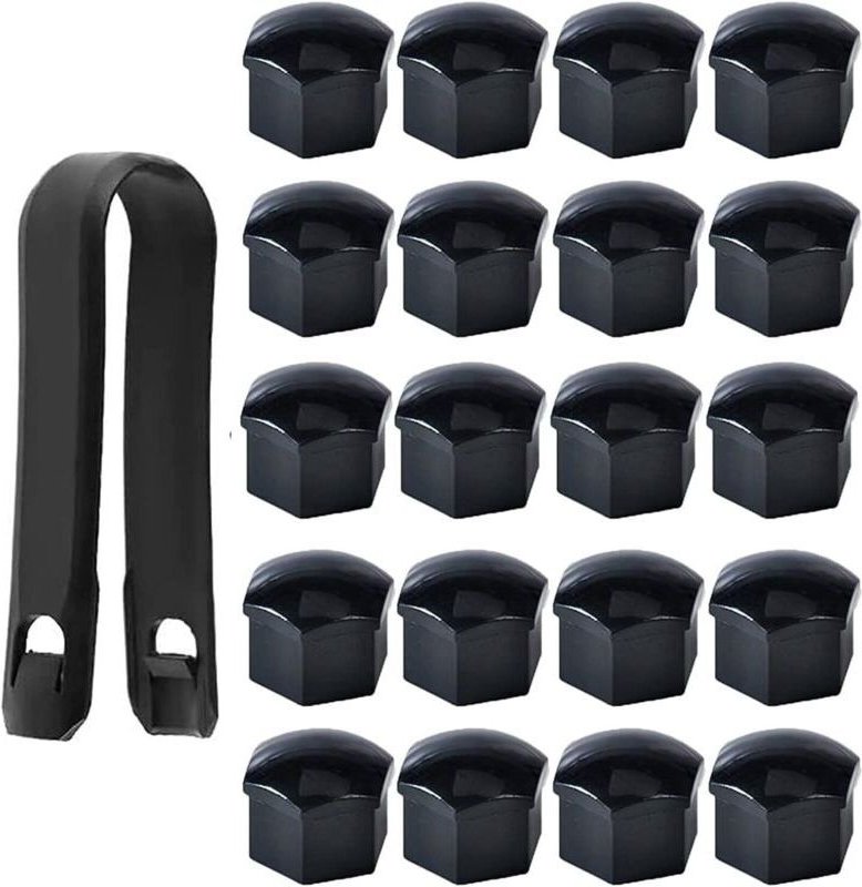 Hochwertige 17-mm-Schrauben- und Mutternabdeckungen, sechseckige Schutzkappen für Radmuttern, mit Demontagewerkzeug (20e...