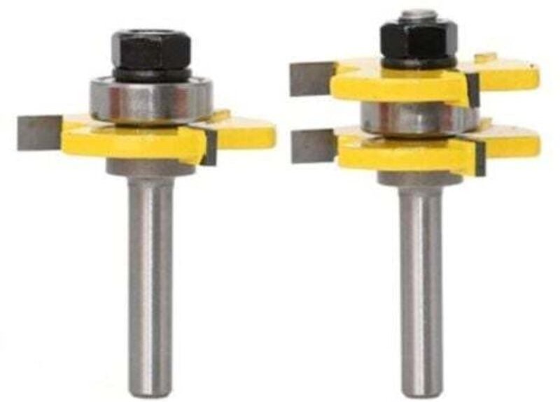 Lablanc - Nut- und Federfräser-Set, 3 Nuten, 8 mm Schaft, T-förmiger Holzfräser, Holzbearbeitungswerkzeuge