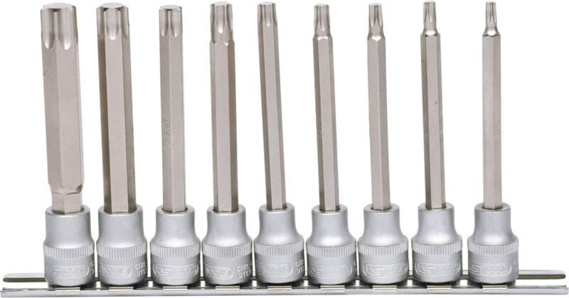 3/8' Bit-Stecknuss-Satz Torx, lang, 9-tlg, T20-T60