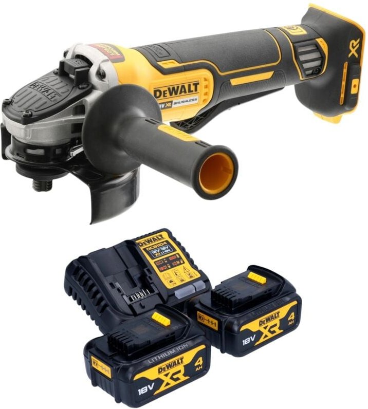 DeWalt DCG 406 M2 Akku Winkelschleifer 18 V 125 mm Brushless + 2x Akku 4,0 Ah + Ladegerät