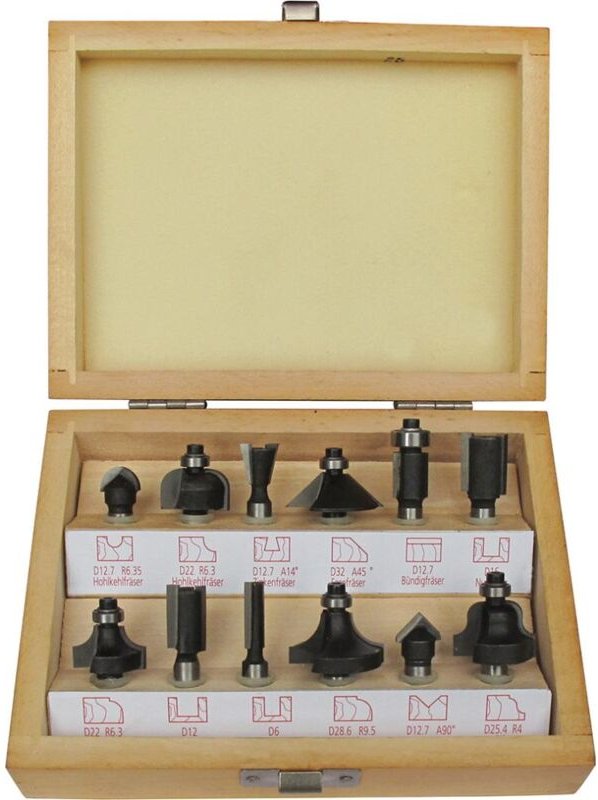 FP - Fortis Fräser-Satz hw 12tlg. S8 im Holzkasten