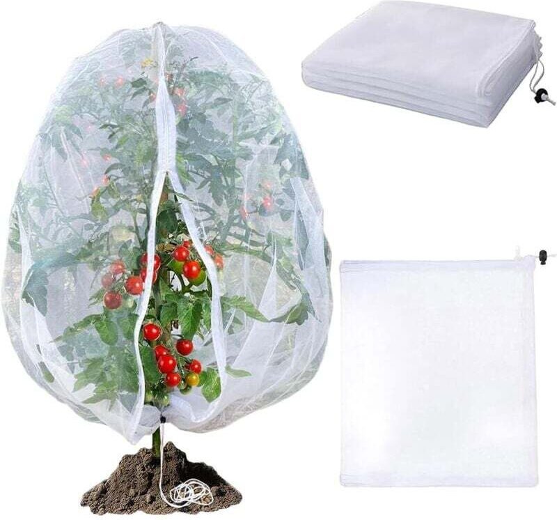 Vtizikl Lot de 2 filets anti-insectes pour arbres fruitiers, filets anti-insectes pour plantes avec fermeture éclair, 24...