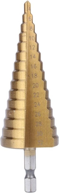 Ej.life - Stufenbohrer, hss Kegelbohrer, 4-32mm titannitriert Spiralnut Hex Shank Schälbohrer, für Materialien, einschli...