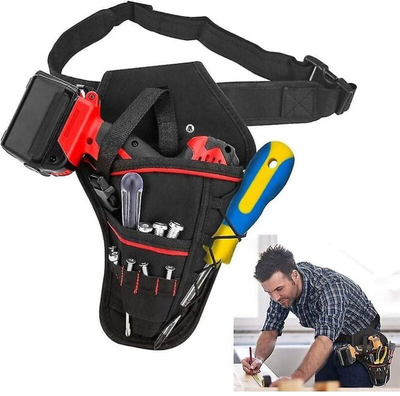 BEBUSINGOTO Robustes Werkzeugholster für Bohrmaschinen, Werkzeuggürtel, Gürteltaschen für Elektriker, hängende Werkzeugt...