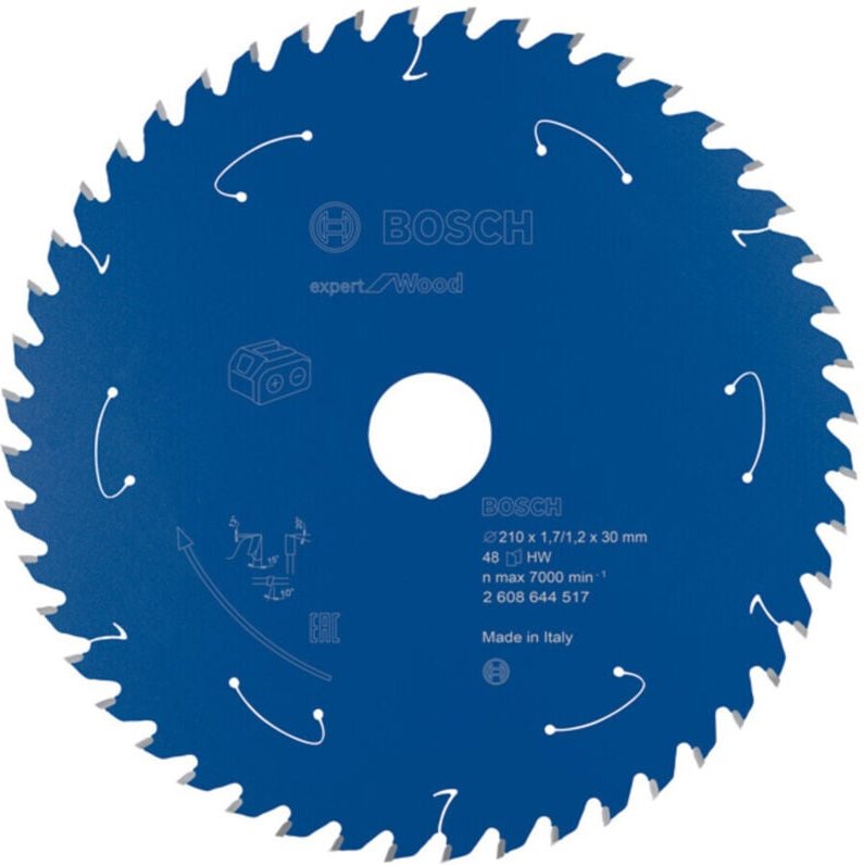 Bosch Kreissägeblatt Expert for Wood für Akkusägen 210 x 1,7/1,2 x 30 48 Zähne