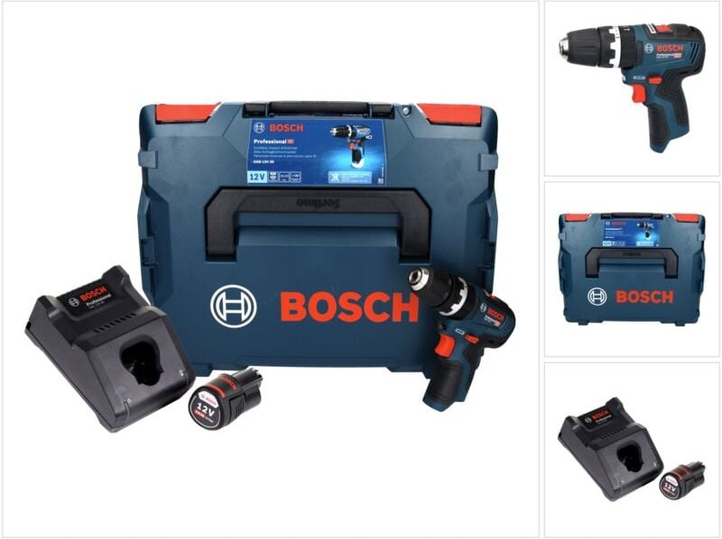 Bosch GSB 12V-35 Professional Akku Schlagbohrschrauber 12 V 35 Nm Brushless + 1x Akku 3,0 Ah + Ladegerät + L-Boxx