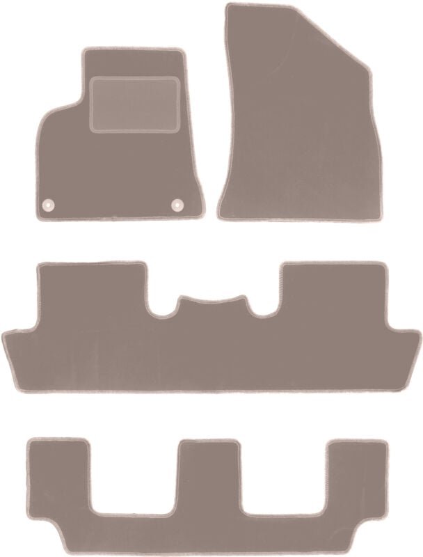 Beige Veloursmatten für: Peugeot 5008 I 7 Personen (2009-2017)