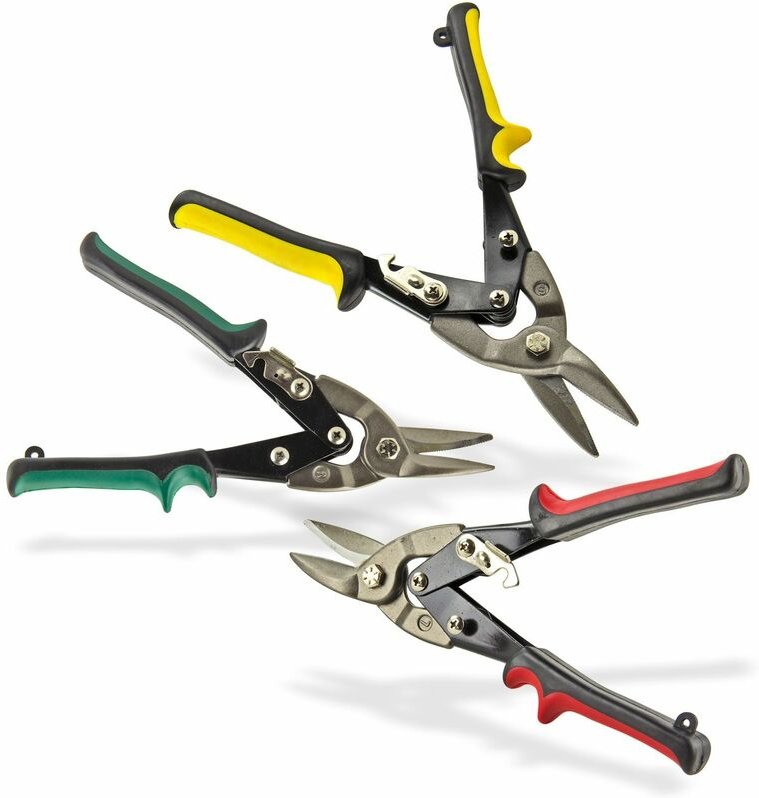 Blechscheren Scheren Set 3-tlg. 250 mm Blech Metallschere links rechts gerade