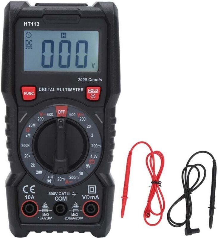 Multimètre Numérique Portable Testeur Tension Courant Haute Précision 10A 600V