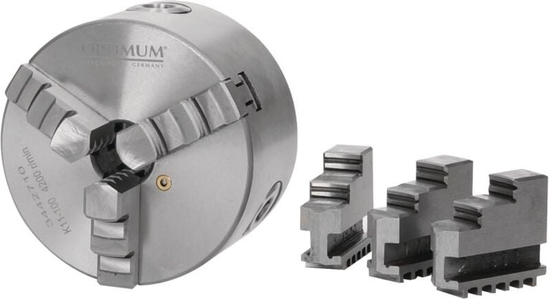 Optimum Dreibackendrehfutter Ø 100 mm zentrisch spannend, 3442710