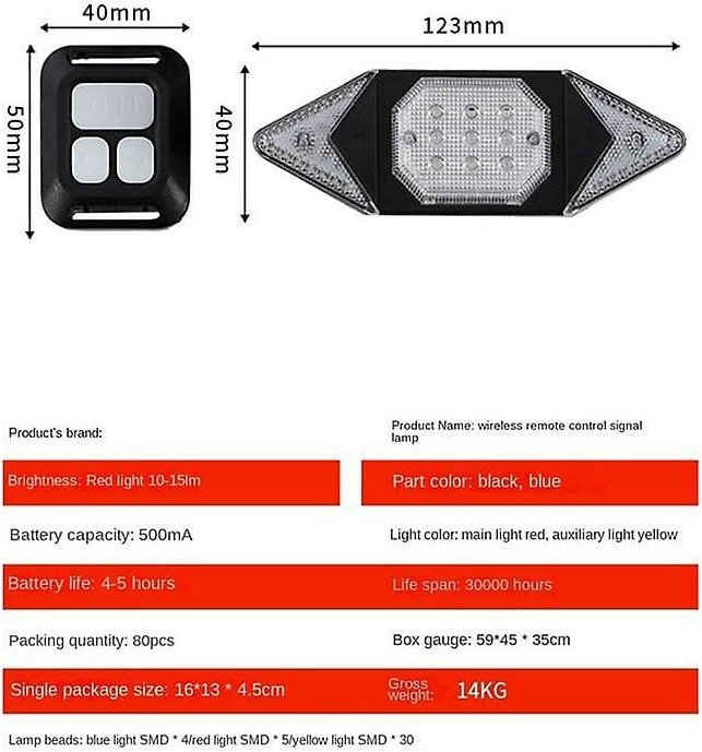 Woosien - usb wiederaufladbare Blinker Radfahren Rücklicht Fahrrad Licht Fernbedienung Fahrrad Zubehör