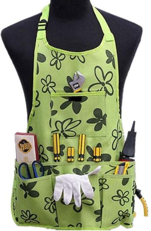 Gartenschürze, Arbeitsschürze aus Segeltuch, Werkzeugschürze, gekreuzte Rückengurte, verstellbare Taille, geeignet für M...