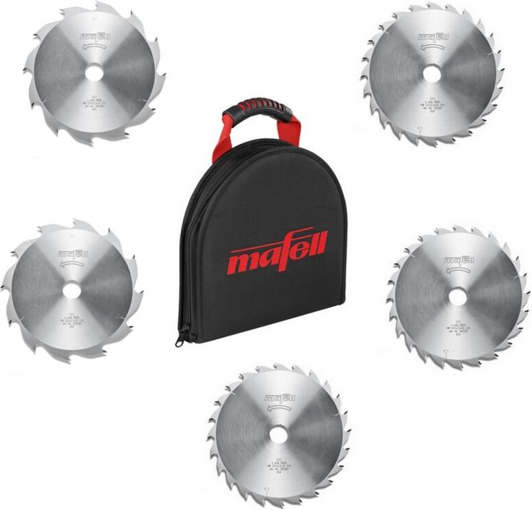Mafell Sägeblatttasche TZ-SBT250 + HM-Sägeblätter 3x 237x30 Z24 + 2x 237x30 Z12