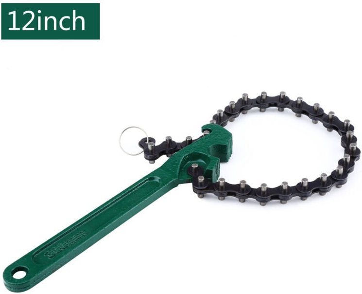 Kettenförmiger Öl- und Kraftstofffilterschlüssel für Autos, verstellbares Ausbauwerkzeug (12 Zoll)