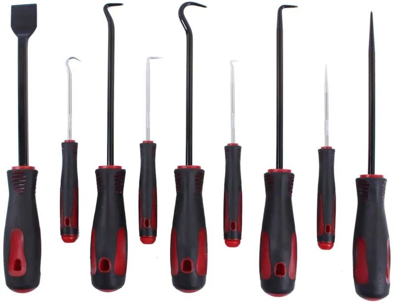 9-teiliges Nadelhaken-Schaberset, Dichtungsschaber, Montagehaken, Flachschaber