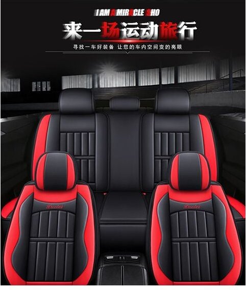 Thumbnail - ELUTO Schwarz Autositzbezug Universal PU Leder Autositzbezüge Hund Pet Protector Full Set Vorne Hinten (Schwarz Schwarz)