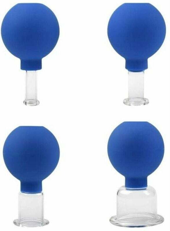 Set mit Glas-Saugnäpfen – 4 verschiedene Größen – Massage-Saugnäpfe – Anti-Cellulite-Saugnäpfe – Saugnäpfe für die Massa...
