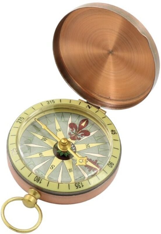 BEBUSINGOTO Kompass Taschenkompass Tragbar, Kupfer-Klappdeckel-Kompass mit automatischer Klappabdeckung Vintage Retro Me...