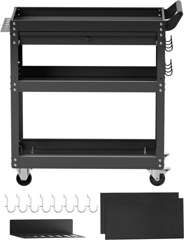 Mophorn - Werkzeugwagen 830x350x826 mm, 160 kg Belastbarkeit, Werkstattwagen mit Schublade, Aufbewahrungslösung für Mech...