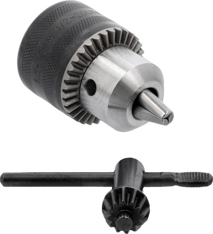 YATO Bohrfutter & Schlüssel 1,5–13 mm 1/2" 20UNF – Metall Zahnkranzbohrfutter für Bohrmaschinen oder Schlagbohrmaschinen