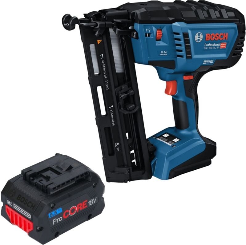 Bosch GNH 18V-64-2 M Professional Akku Holznagler 18 V 1,6 x 32 - 64 mm + 1x ProCORE Akku 5,5 Ah - ohne Ladegerät