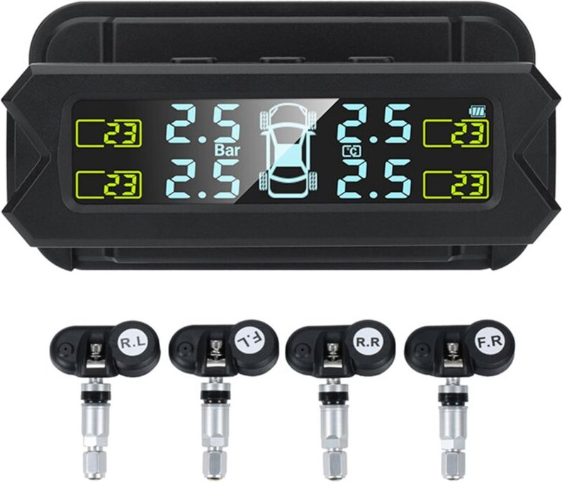 Eosnow Reifendrucküberwachung, LCD-Bildschirm, automatische Hintergrundbeleuchtung, solarbetriebenes System