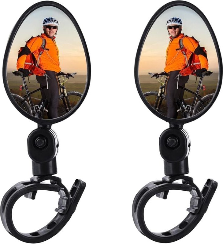 2 Stück Fahrrad-Rückspiegel, Fahrradspiegel, 360° verstellbar, für 15–35 mm Lenker, Lenker-Rückspiegel, Fahrrad-Rückspie...