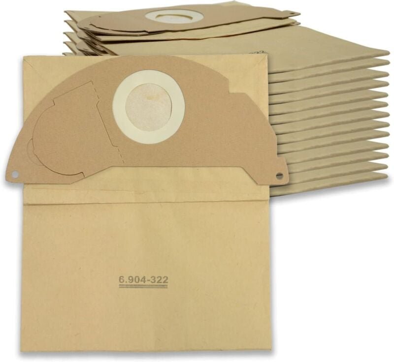 Passende 15er Packung KFI 222 Staubsaugerbeutel passend für Kärcher WD 2, MV 2, WD 2.200 bis WD 2.550, Artikelnummer 6.9...