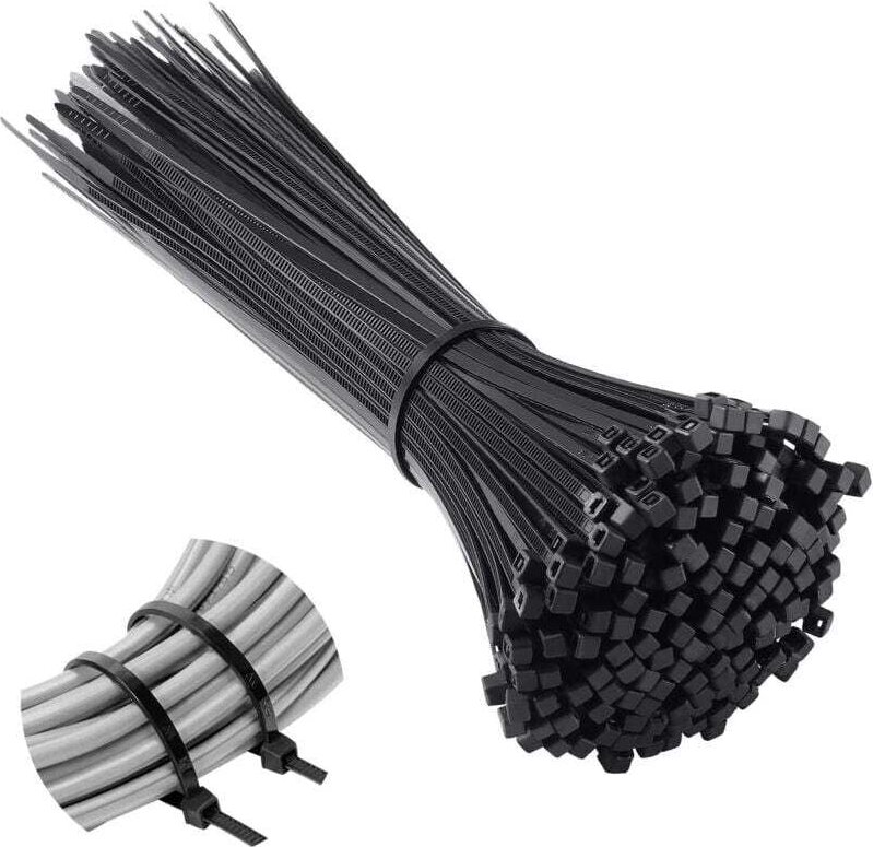 Packung mit 200 Kabelbindern 300 x 4,8 mm, schwarz, flexibel und robust, widerstandsfähig gegen eine Zugkraft von 22 kg,...