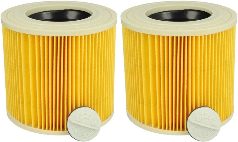 vhbw Filterset 2x Faltenfilter kompatibel mit Kärcher A 2574 PT, A 2574 Me, A 2604 Nass- & Trockensauger - Filter, Patro...