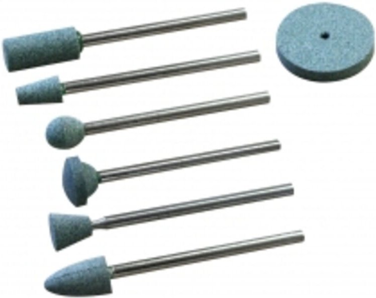 Schleifscheiben aus Siliziumkarbid Bezeichnung 3 Schleifscheibenmerkmale Zylindrisch ø 6 x 13 mm, Linsenförmig ø 9 mm un...