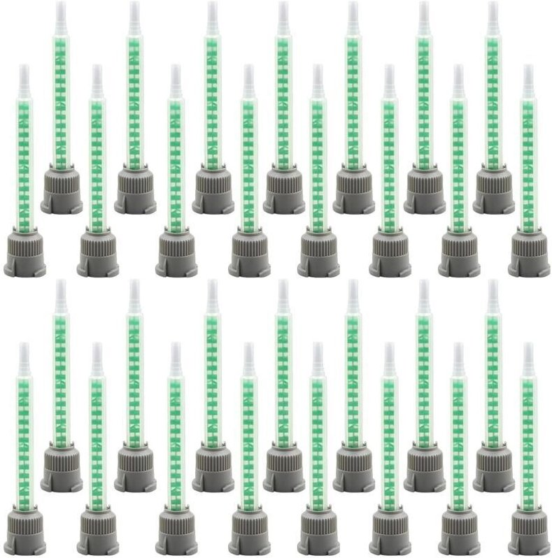 Packung mit 30 statischen Mischdüsen – Mischdüse für 2K-Klebstoff – 1:1 – Mischrohr – Mischdüsen – Kunststoffkleber – St...