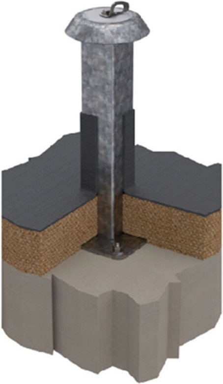 Quadratischer Anschlagpfosten – Verzinkter Stahl – Ohne Befestigung - 100910